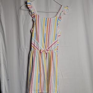 Nautica Pink Yellow Ruffled Tie Front Sundress
